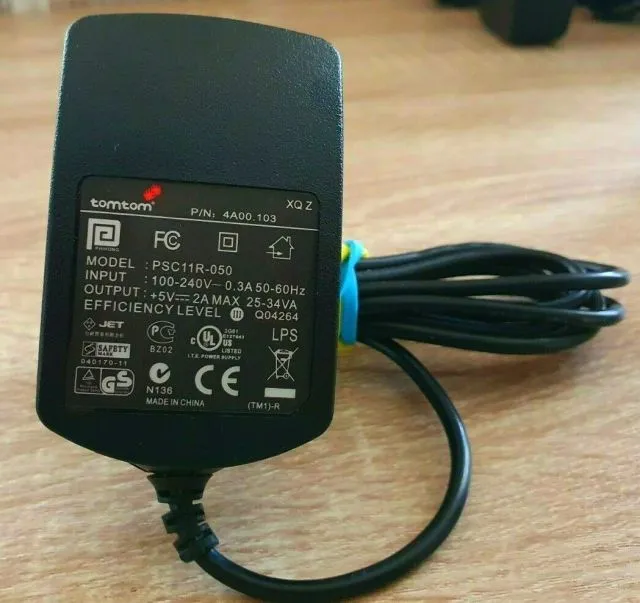 Genuine Original TomTom XQ Z AC Adaptor Charger 5V 2A 4A00.103 PSC11R-050 Black