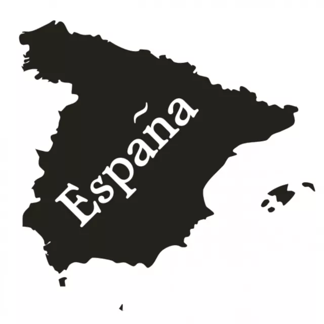 Aufkleber Landkarte Spanien Spain Espana Länder Land Sticker Folie Deko2 2