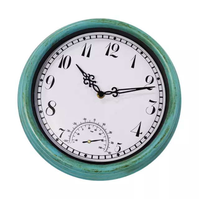 Indoor Outdoor Wall Clocks with Temperature Display for Wall Decorative Home 2