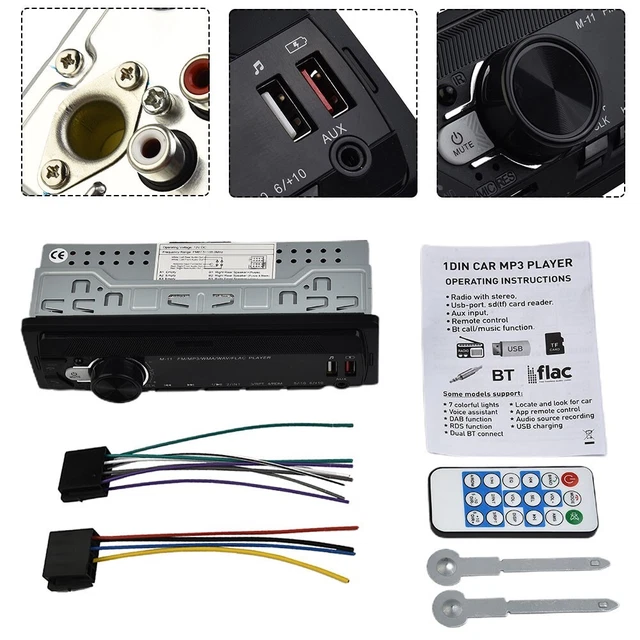 Bluetooth Voiture Stéréo Audio Bord Fm Aux Entré Récepteur SD USB MP3 Radio
