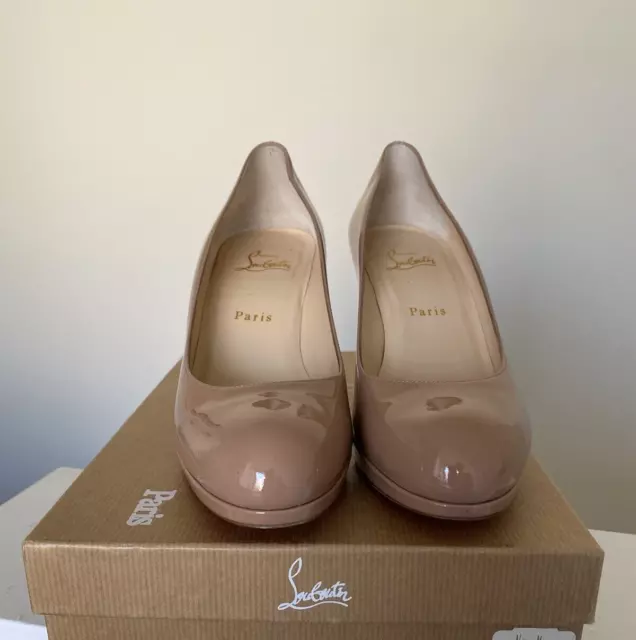 Christian Louboutin platform pump in nude patent leather 40.5