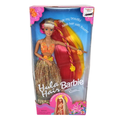 Vintage 1996 Mattel Hula Hair Barbie Doll Gold Sparkly # 17047 In Original Box Vintage 1996 Mattel Hula Hair Barbie Doll Gold Sparkly # 17047 In Original Box