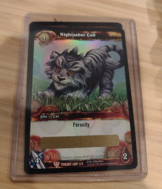 WORLD OF WARCRAFT WOW TCG - NIGHTSABER CUB Pet Loot Card - WoW TCG Toy Box