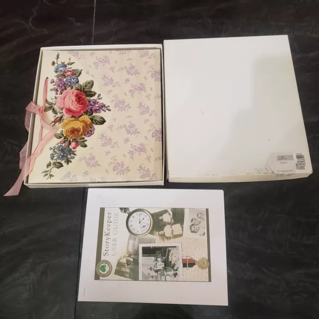 Hallmark Scrapbook Album Floral Victorian Ribbon MB6260 w/ 8 Pages Refill AR6555