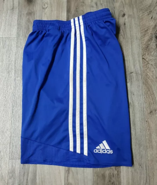 Adidas Climacool Blue White Stripe Athletic Soccer Shorts Size Medium