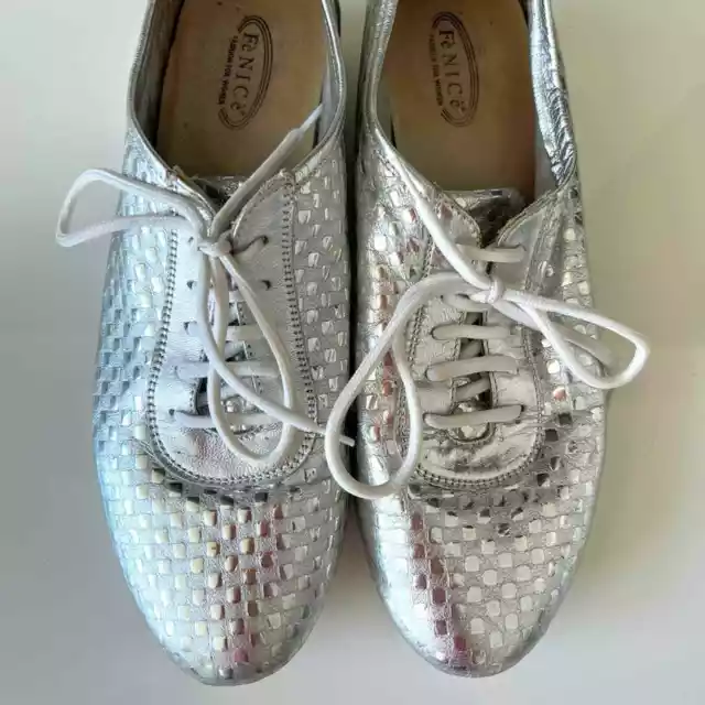Fenice leather silver women shoes size 37