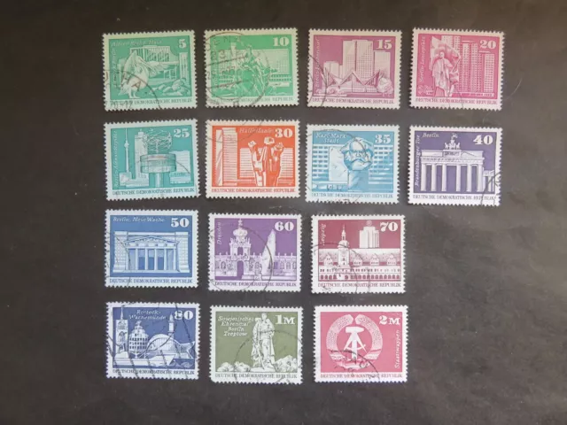 DDR 1973-1974 Aufbau in der DDR Grossformat 14x Marken gestempelt