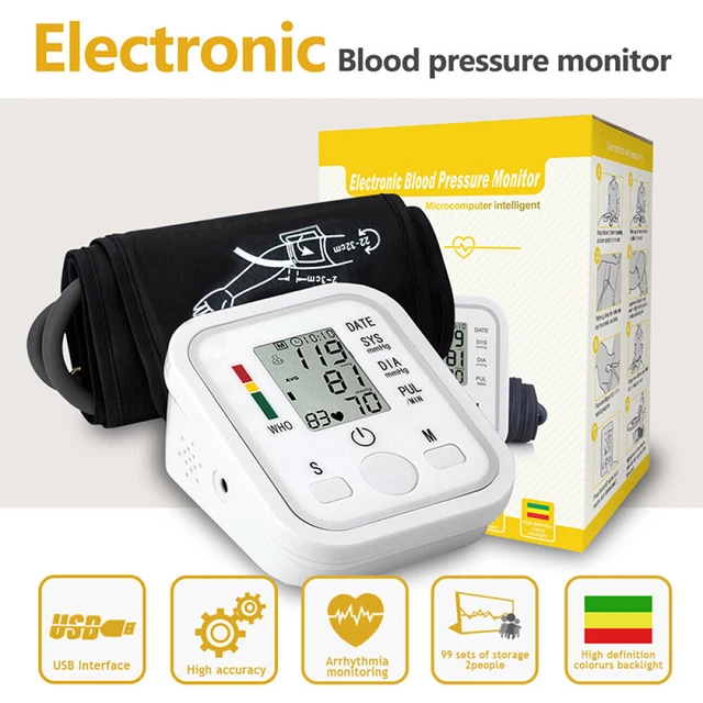 AUTOMATIC ARM BLOOD Pressure Monitor US Digital BP Cuff Pulse Heart ...