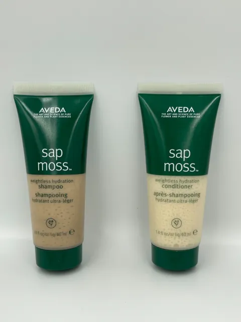 Aveda Sap Moss Weightless Hydration Shampoo & Conditioner - 1.4 oz -Travel -NWOB