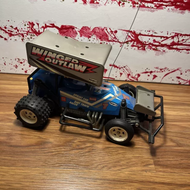 Vintage Remote Controlled RC Sprint Car Winged Outlaw Azrak Hamway 1987 Blue