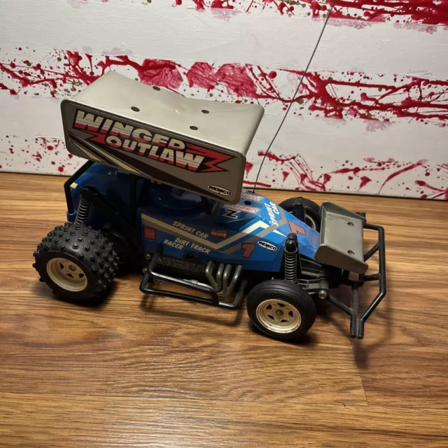 Vintage Remote Controlled RC Sprint Car Winged Outlaw Azrak Hamway 1987 Blue Vintage Remote Controlled RC Sprint Car Winged Outlaw Azrak Hamway 1987 Blue