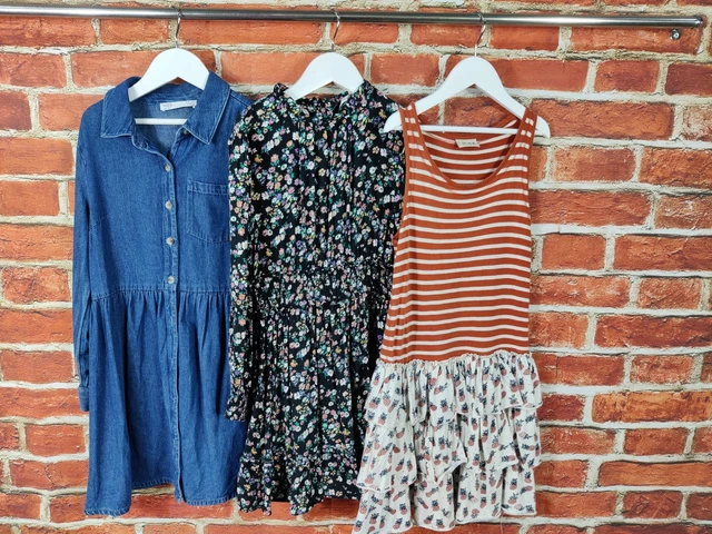 Pacchetto Ragazze Età 9-10 Anni Next M&S Set Abiti Denim Floreale Estate Bambini 140Cm