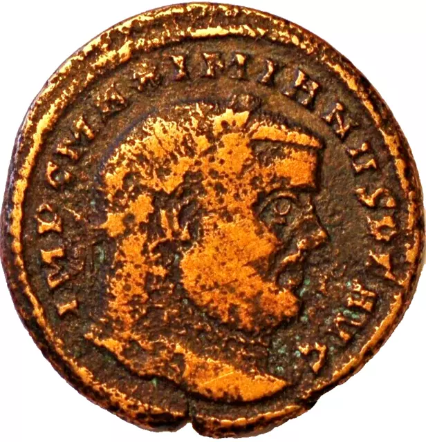 Maximian was Roman Emperor from 286 to 305 AD Copper Coin 2