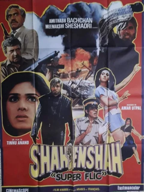 Original Indian Movie Poster Shahenshah 1988 Film Amitabh Bachchan Amrish Puri