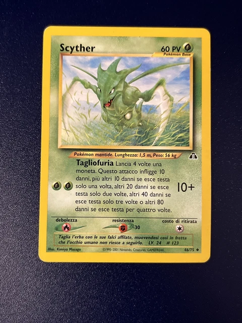Pokemon Non Commun Ita Neo Discovery Scyther 46/75 Tagliofuria