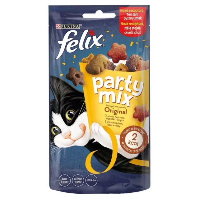 FELIX PARTY MIX SNACKS ORIGINALS À LA VIANDE DE CHAT 60g