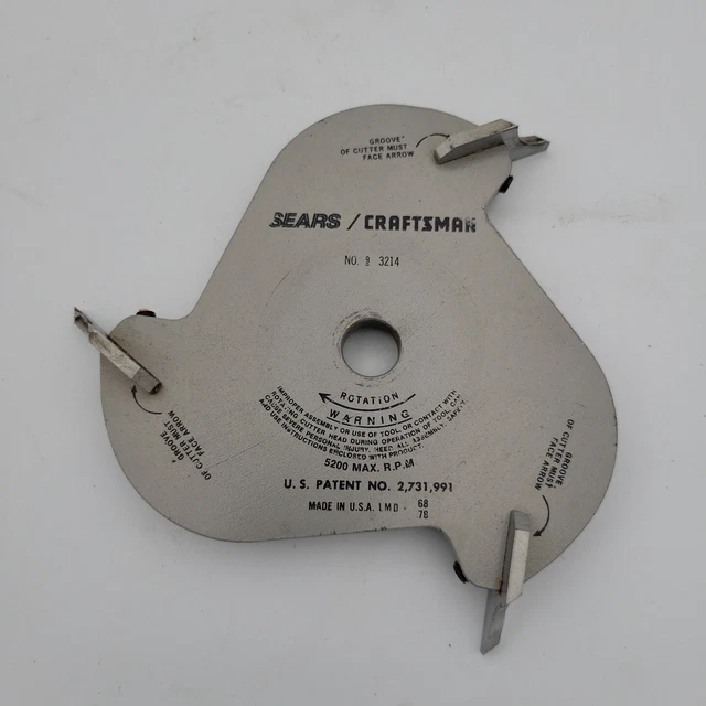 VINTAGE CRAFTSMAN RADIAL Arm Saw Molding Head Set 3214 Made in USA 24.