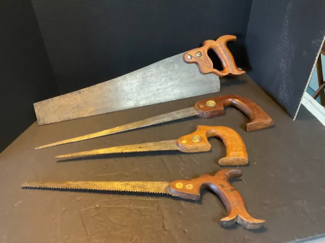 Lot  Vintage Antique  2 Disston keyhole Saws-Johnson & Conway Split Nut-Hand Saw