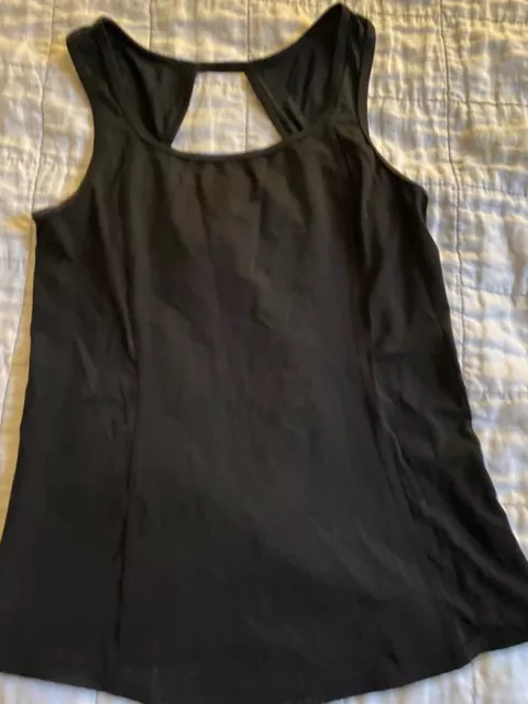 Lululemon Black Top with back cut out and split - size 6 (Aus 10)