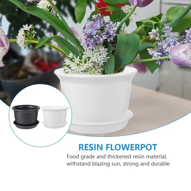 4pcs Kleine Desktop Pflanzer Runde Blumentopf mit Loch Ablauf Loch Topf 12