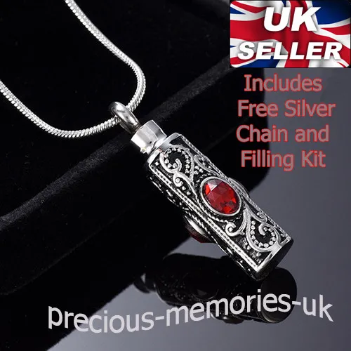 Vintage Silver Cremation Ashes Necklace Memorial Jewellery Keepsake Urn Pendant