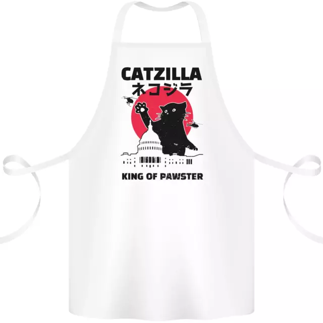 Catzilla Funny Cat Parody Cotton Apron 100% Organic