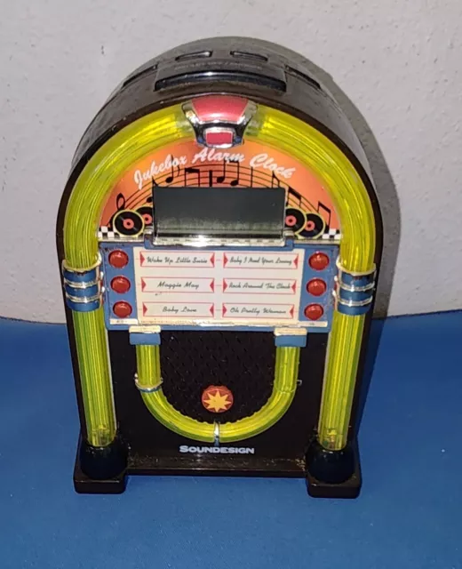Sound Design Jukebox Alarm Clock 6 All Time Favorite Classic Country, Rock Songs