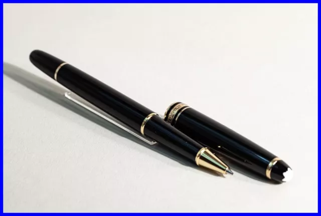 1984 MONTBLANC Meisterstück 163 Rollerball Pen in schwarz & gold - C.R. Gravur