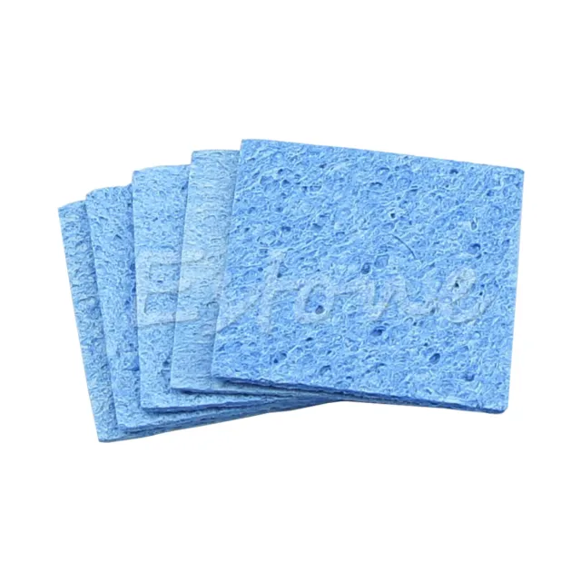 5pcs Soldering Iron Solder Tip Welding Cleaning Sponge Pads Blue Size 6cm*6cm