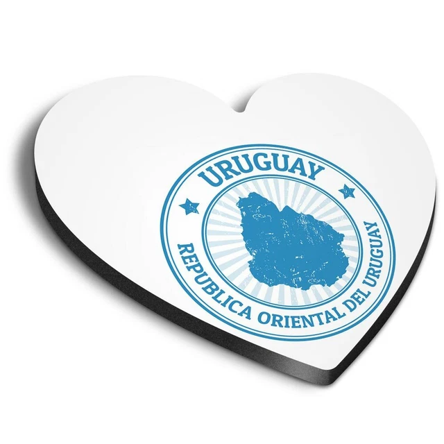 HEART MDF Uruguay Map Travel Tourist Souvenir 4654 6.26