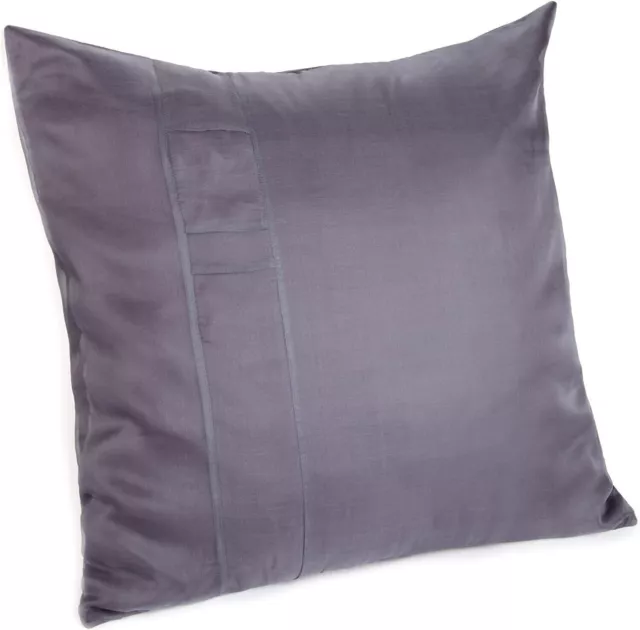 Calvin Klein Home Ladder Pleat Purple Silk Euro Pillow Sham H2024