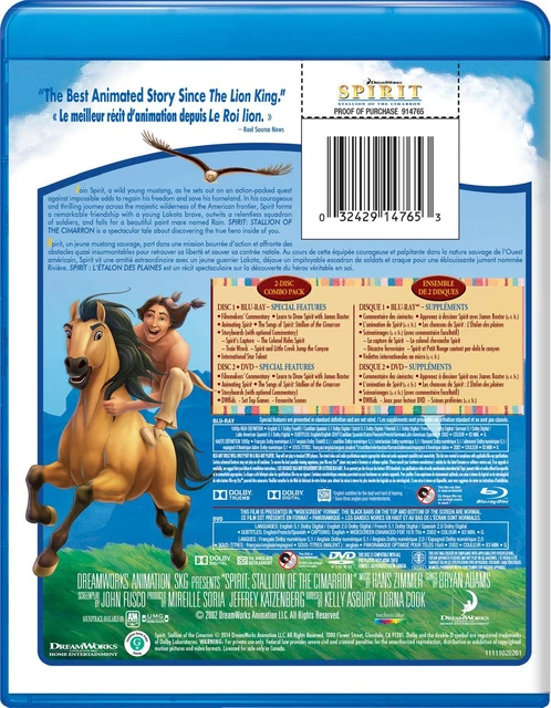 SPIRIT: STALLION OF the Cimarron [Blu-ray] (Bilingual) $33.28 - PicClick CA