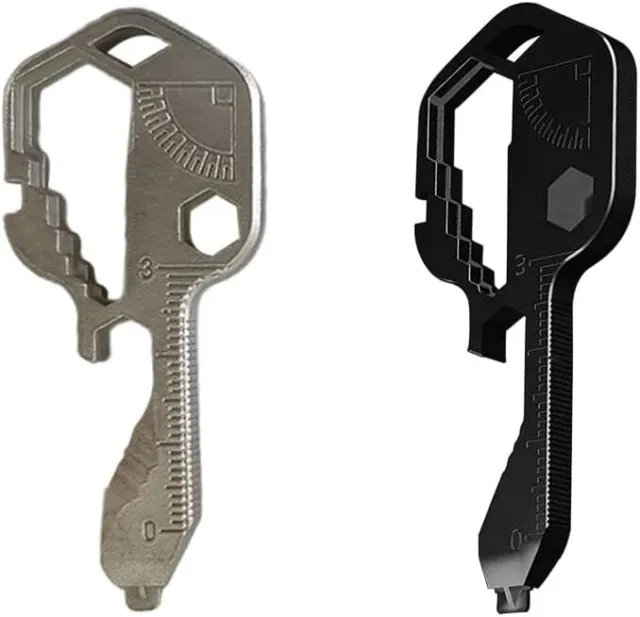 24 in 1 Multi-tool Key Shaped Pocket Tool Keychain Bottle Opener Wrench Ruler