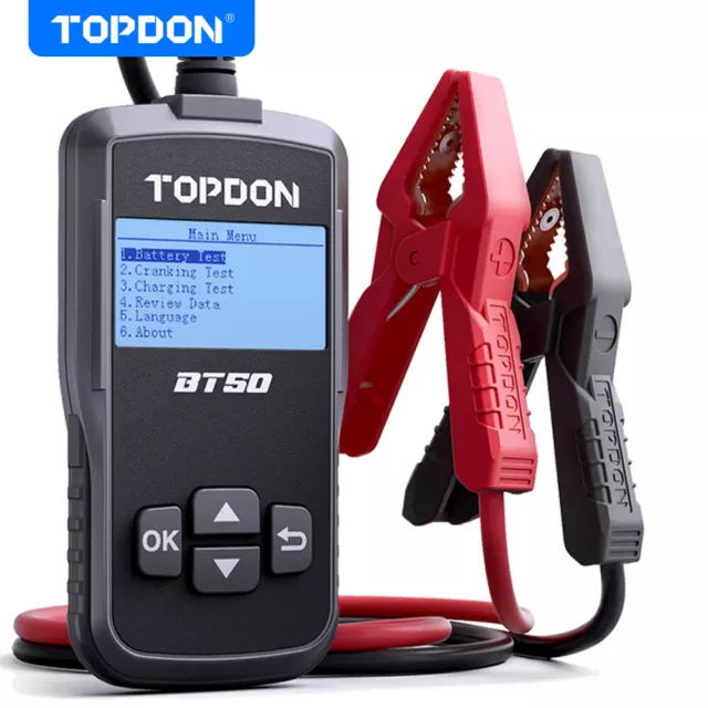 TOPDON 12V Car Battery Load Tester Cranking and Charging System Auto Analyzer UK