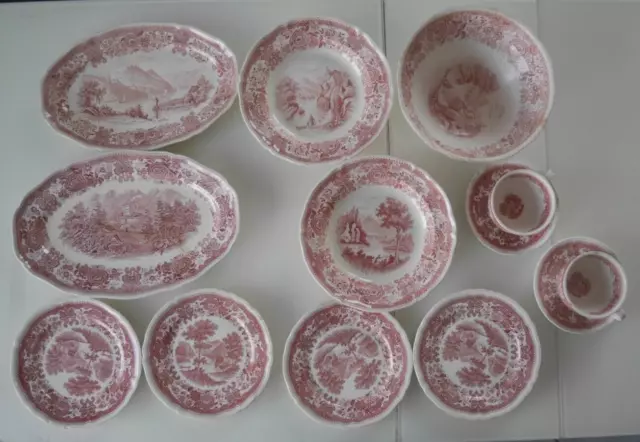 Villeroy & Boch Burgenland Rojo Plato,Taza ,Tazón de Fuente,Placa ! Algo Dañado