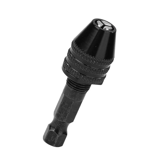 1pc 0.3-6.5mm Keyless Drill Chuck Adapter Impact Hex Shank Driver Tool (S)