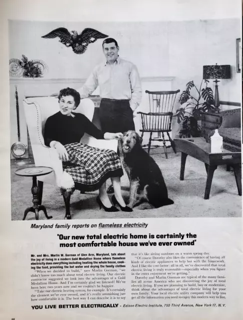 PRINT AD Edison Electric Institute 1963 Flameless Electricity Airedale Terrier