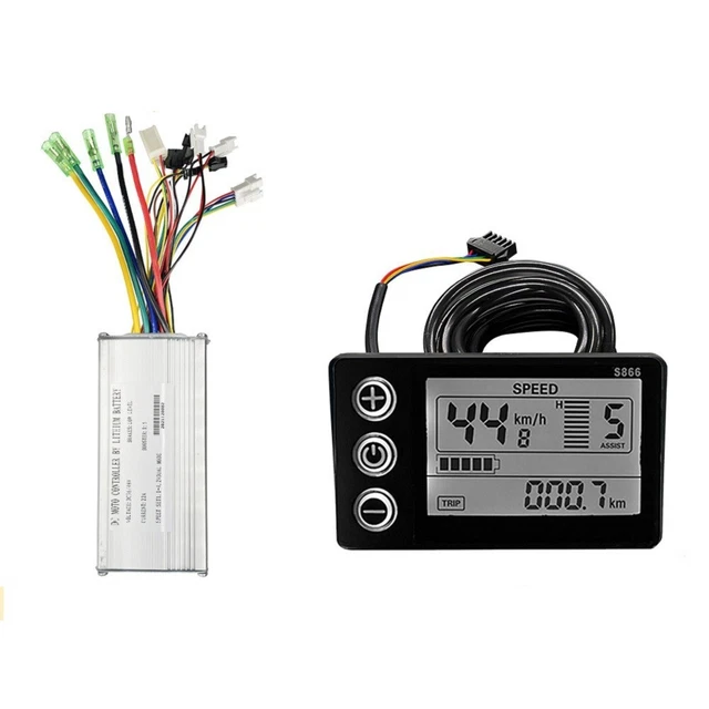 DAZZLEEX Set Regolatore Per Scooter Elettrico 24-48V 30A Con Display S800, Acceleratore E PAS, Per Motori 750W-1000W, Kit Di Conversione - 3