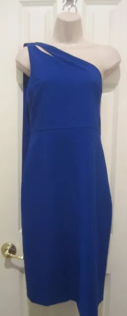 Laundry by Shelli Segal One Shoulder Blue Knee Length Cocktail Dress Size 6