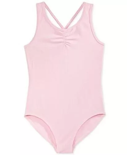 Ideology PINK Girls' Ruched-Front Tank Leotard, US S (7/8)