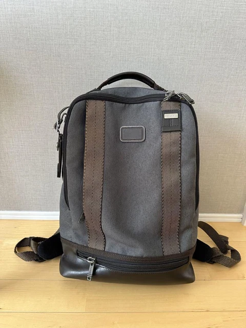 Tumi ALPHA BRAVO Dover backpack leather Nylongray×tea No.6163