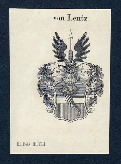 1820 Lentz Siglo Escudo Nobleza Abrigo De Arms Heráldica Grabado