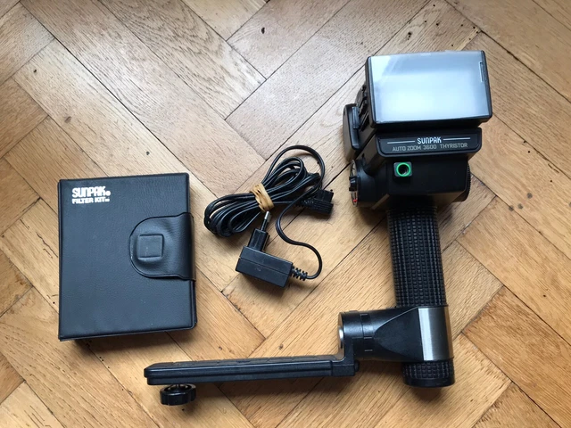 Flash Sunpak Auto Zoom 3600 Thyristor + Remote Sensor MX-5 - Vintage
