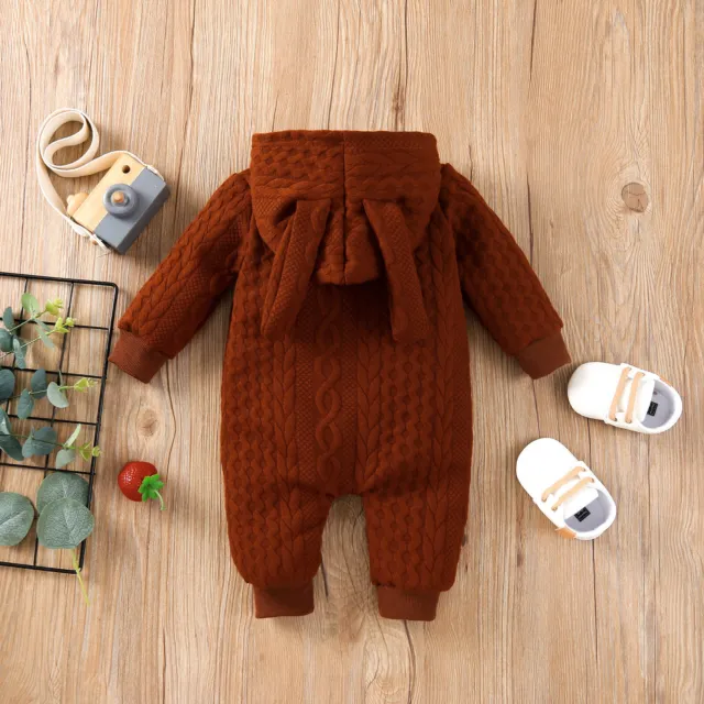 Tuta tutina con cappuccio neonato bambino bambino orso bambina orso body abiti 6