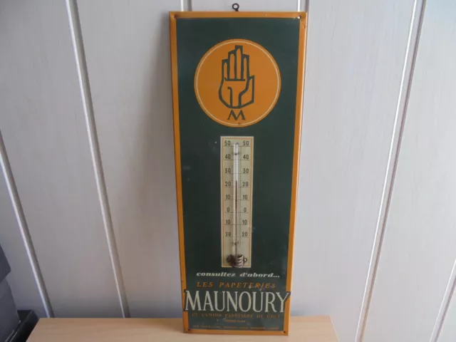 Belle plaque Tôle peinte thermomètre fonctionnel papèterie de l'est 48 x 17 cm