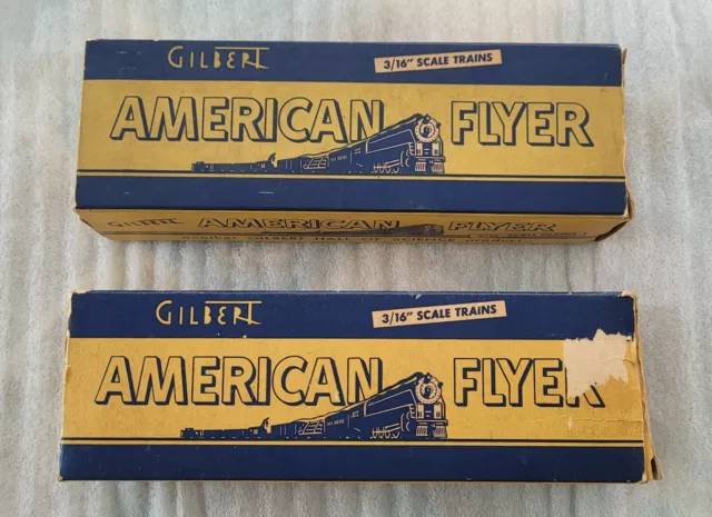 American Flyer 942 SEABOARD SILVER METEOR Box Car & 929 M. P. Cattle Car + OB's