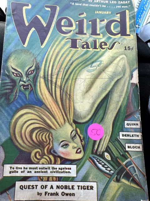 Weird Tales Pulp 1st Series Jan 1943 Vol. 36 #9