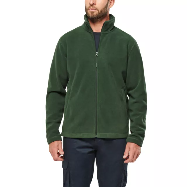 Mens Fleece Jacket Plain Full Zip Up Heavy Outdoor Warm Polar Work Anti Pill Top 2