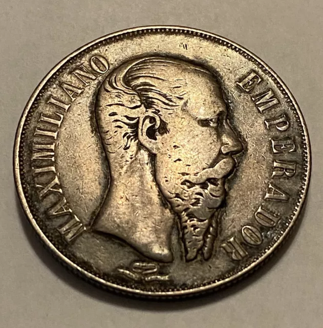 Mexico 1866 Mo Maximillian Empire Silver Bullion Foreign World Peso Plata Dollar Mexico 1866 Mo Maximillian Empire Silver Bullion Foreign World Peso Plata Dollar