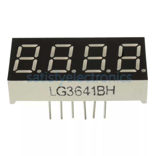 5Pcs 0.36inch 7 Segment 4 Digit Common Cathode 0.36" RED LED digital display NEW